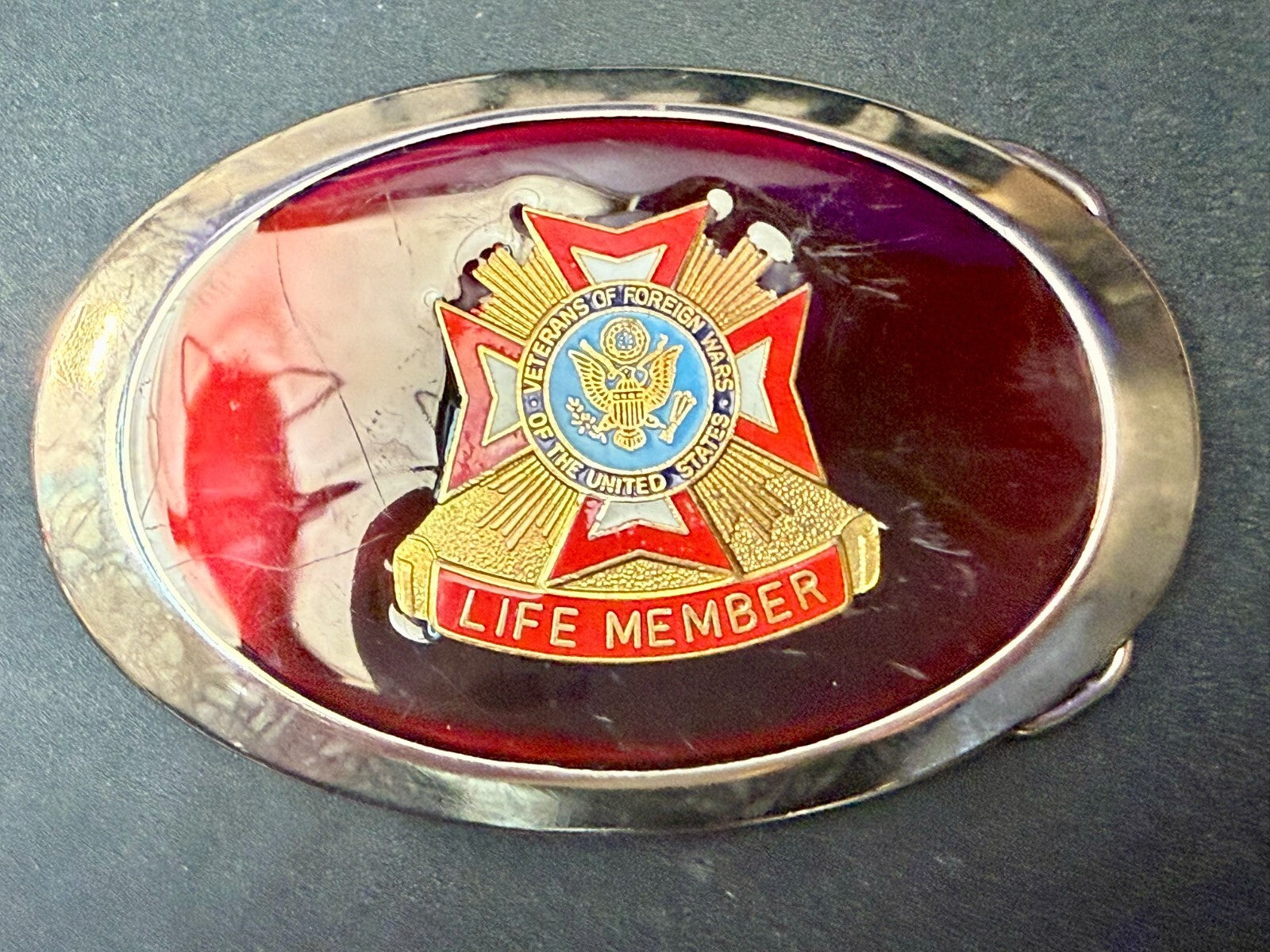 Veterans of Foreign Wars of United States Life Member Commemorative Belt Buckle