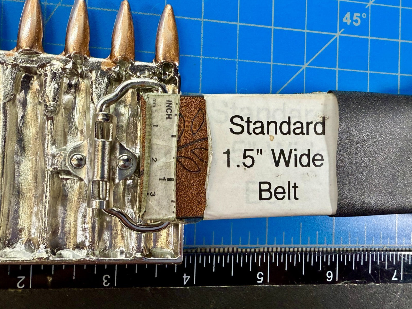 Ammo Bullets Clip MOS Figural Seven Shots Gun Collectors Heavy Large Belt Buckle