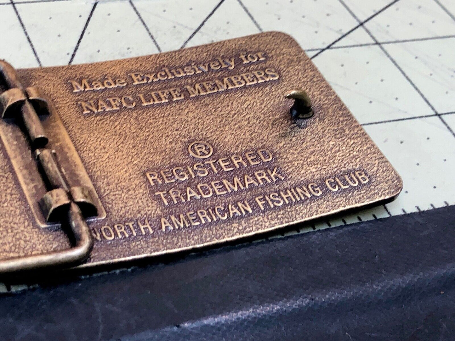 Vintage Life member to North American Fishing Club belt buckle 