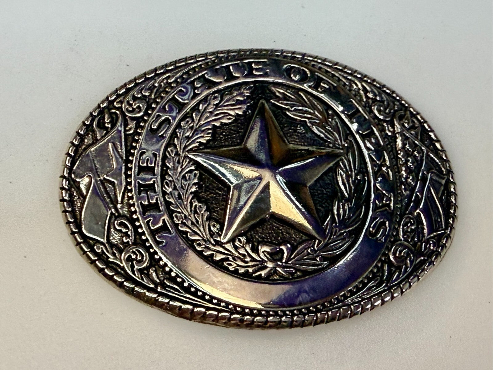 The Great State Of Texas Lone Star Commemorative Series Silver Color Belt Buckle