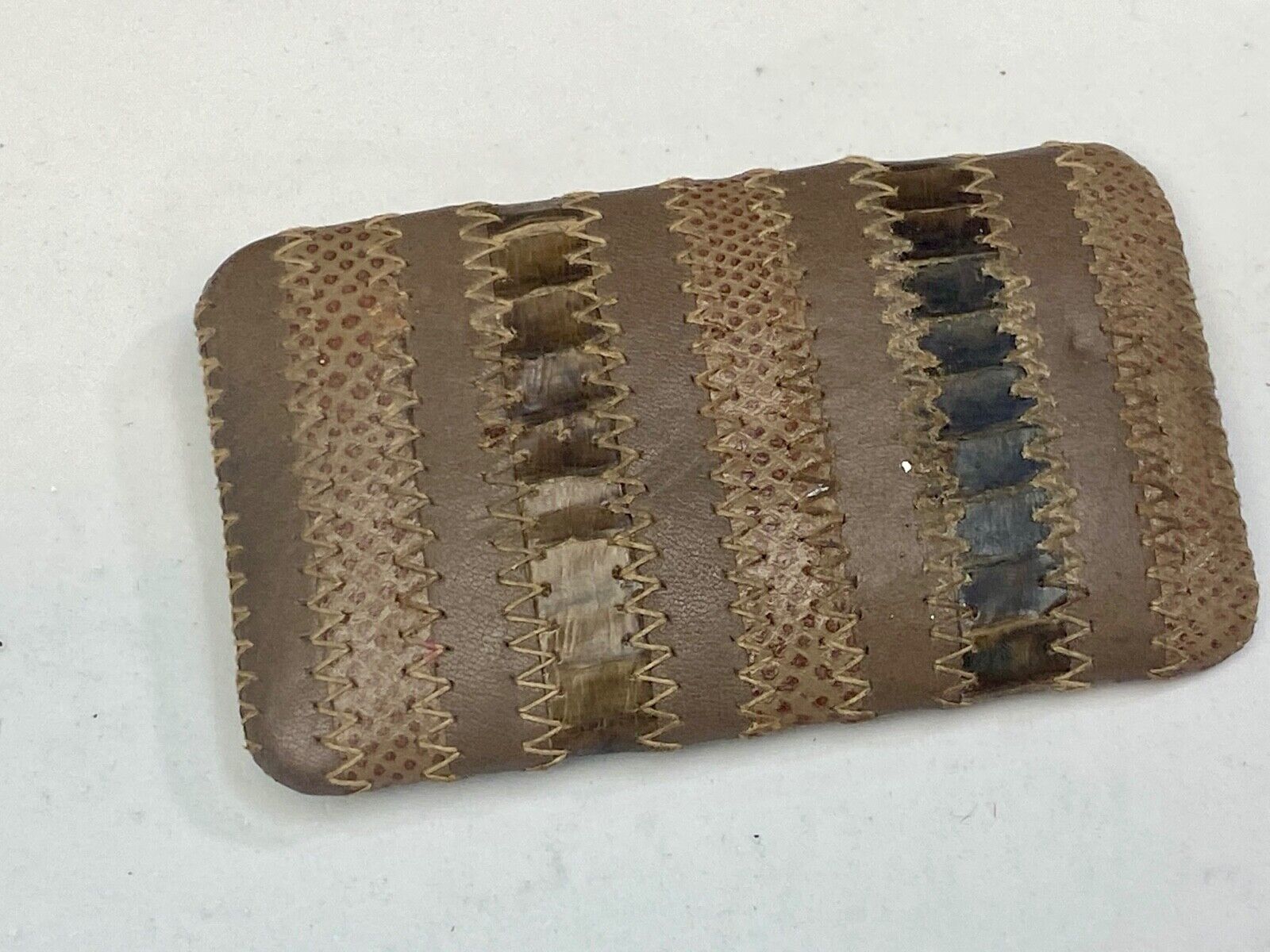 Artisan mixed material leather scarf shoe purse belt buckle   - unknown to me! 