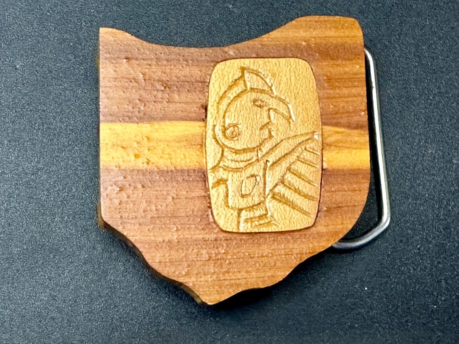 Artisan OHIO state cutout Custom Project wood Belt Buckle Sports fan?