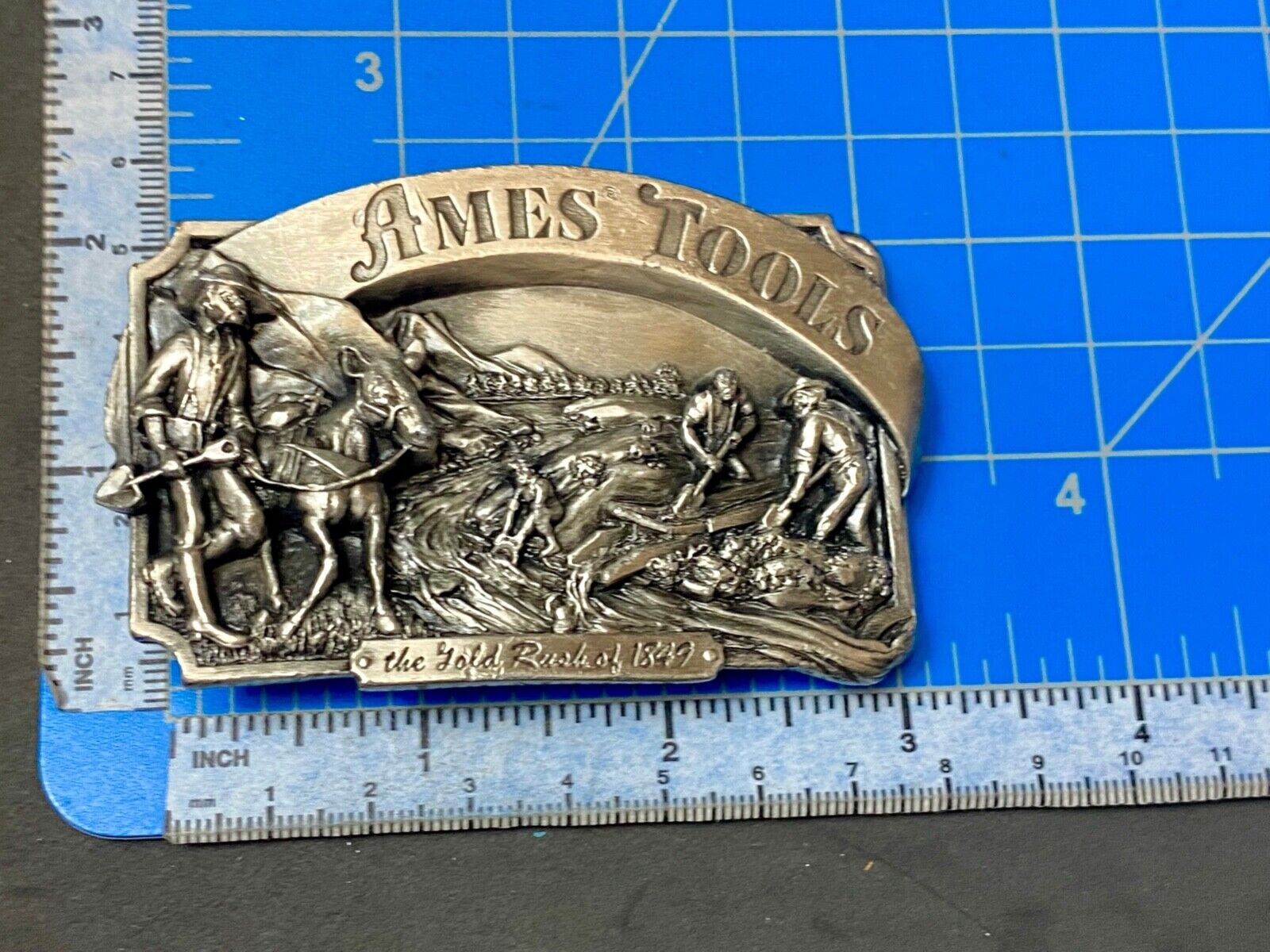 Ames Tools The gold rush of 1849 Vintage 1985 Siskiyou belt buckle