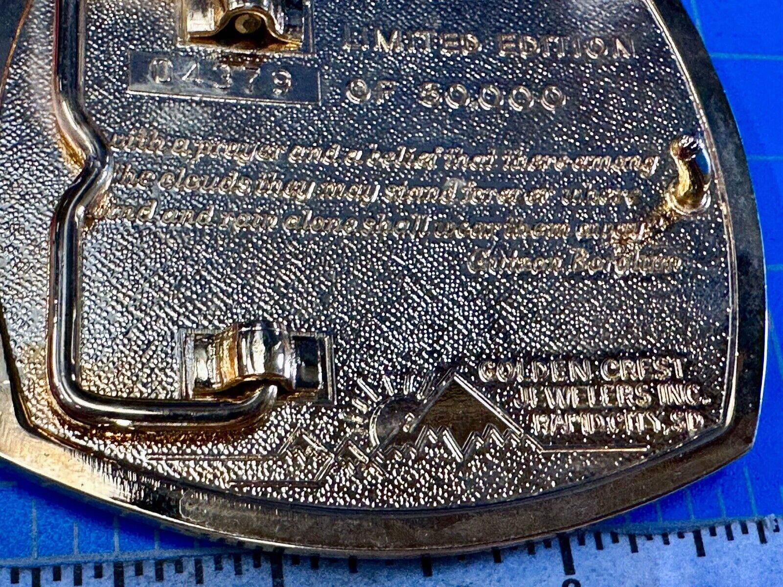 1991 Mount Rushmore 50th Golden Anniversary Limited Edition belt buckle