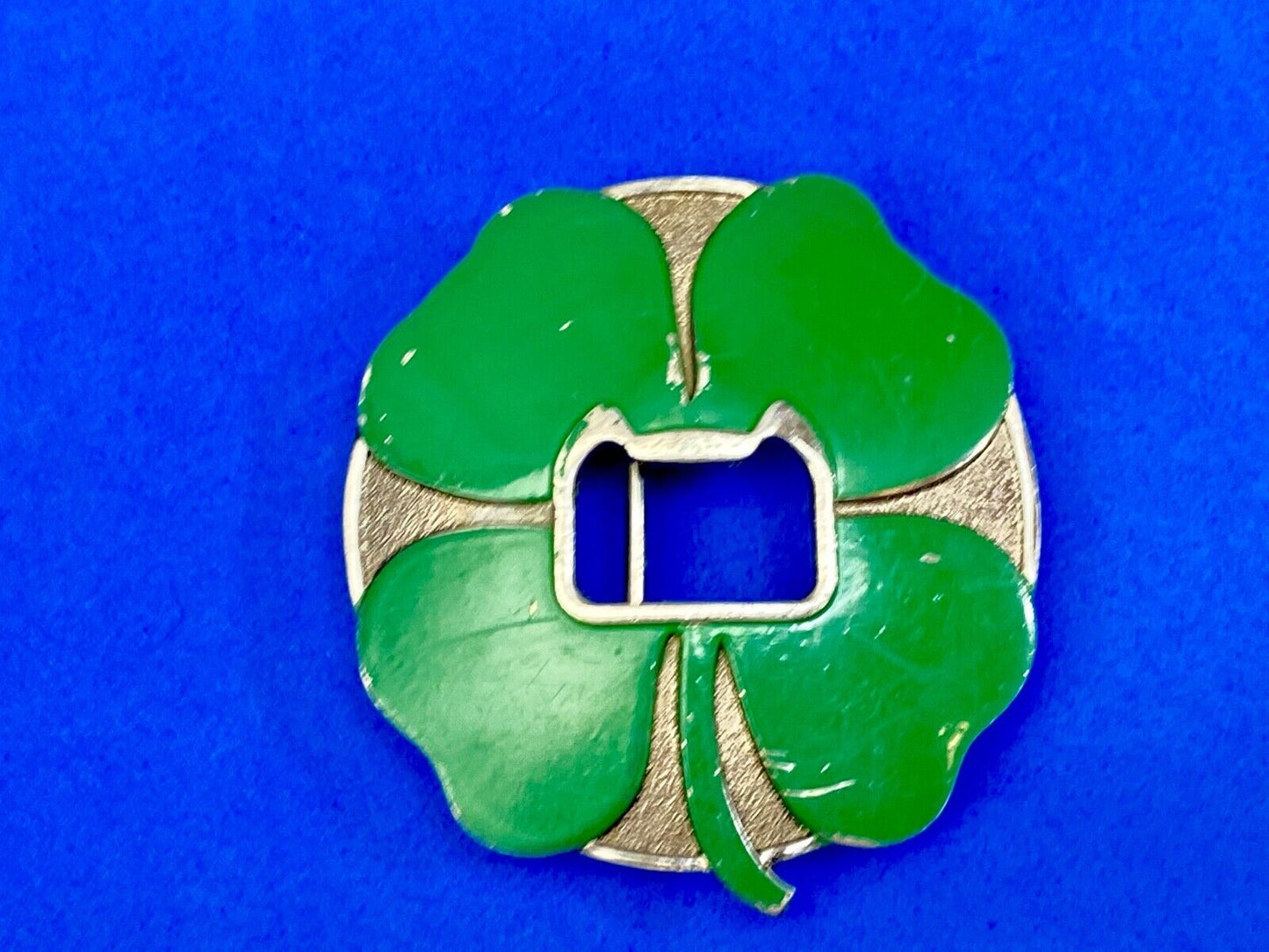 **FOUR LEAF CLOVER W/ BOTTLE OPENER** FUNNY BELT BUCKLE by KALAN