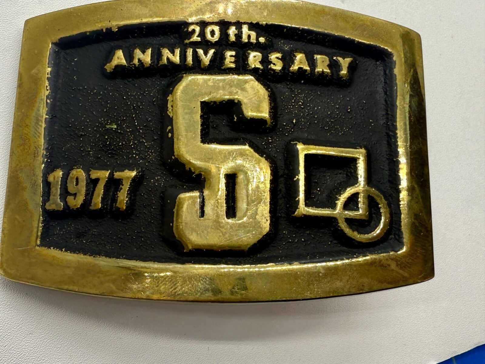 20th Anniversary S Company Logo Vintage 1977 Belt Buckle