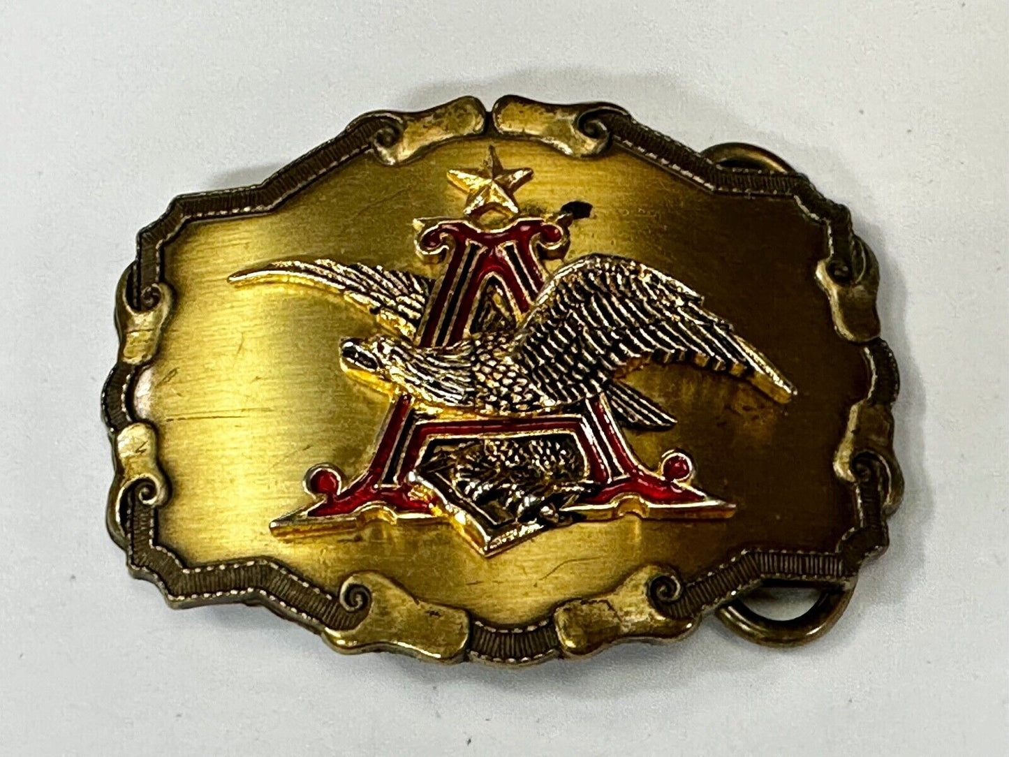 Anheuser-Busch Eagle Beer Co Vintage Western Framed Belt Buckle by Rain-Tree