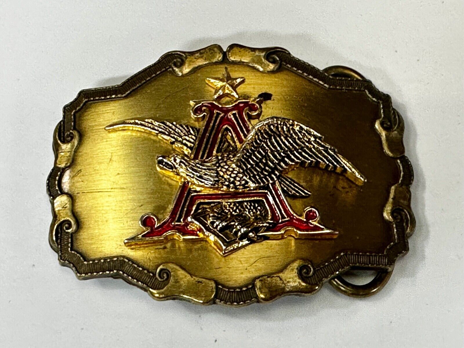 Anheuser-Busch Eagle Beer Co Vintage Western Framed Belt Buckle by Rain-Tree