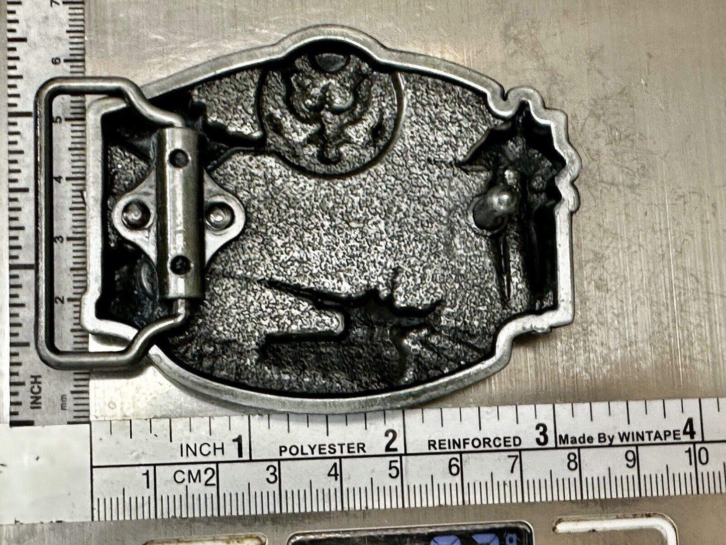 United States Army - Dimensional Patriotic Soldier Tank Cameo Green Belt Buckle