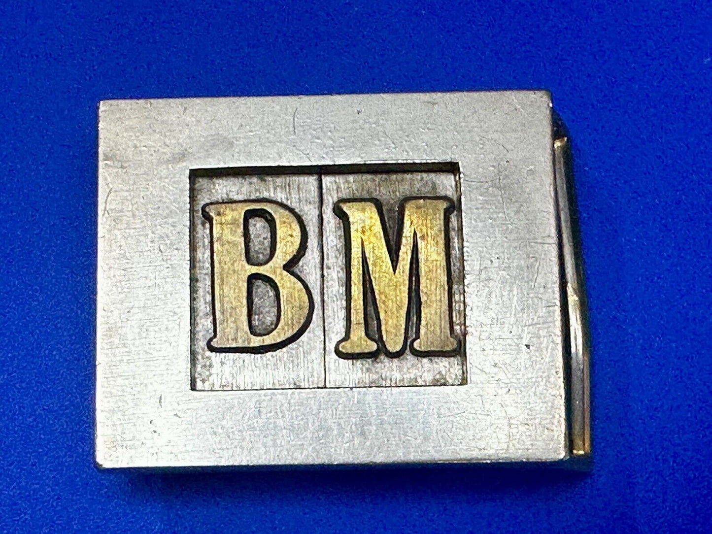 Vintage Letters Initial's BM two tone Belt Buckle