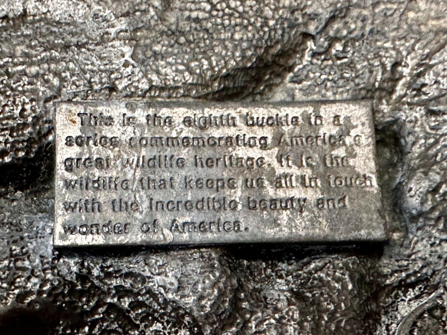 Americas Great Wildlife Deer Eagle VTG 1989 Commemorative Siskiyou Belt Buckle