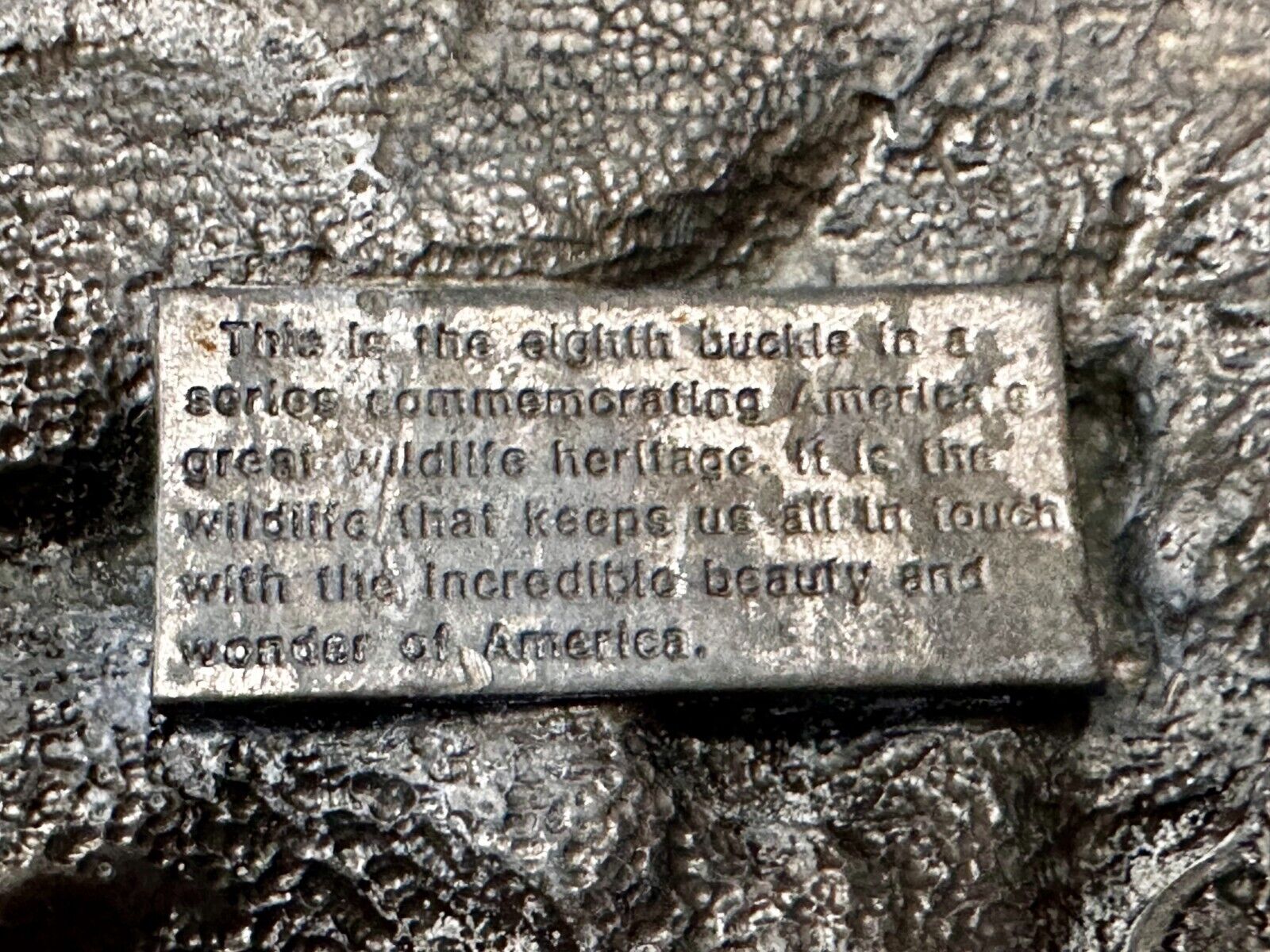 Americas Great Wildlife Deer Eagle VTG 1989 Commemorative Siskiyou Belt Buckle