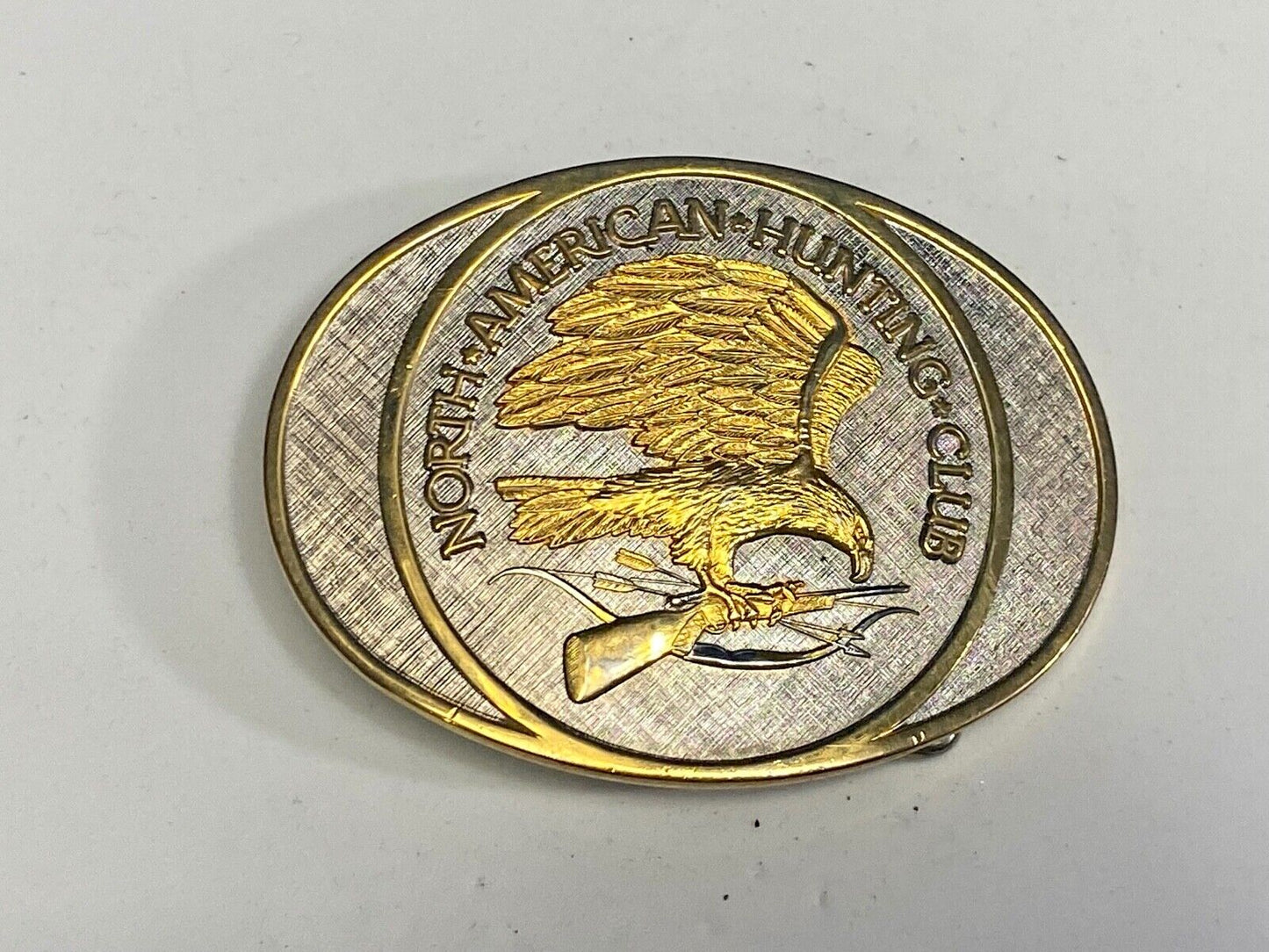 24K Gold / Rhodium Plate!  North American Hunting Club Life Member Belt Buckle