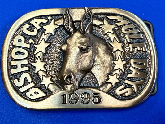 Bishop California Mule Days Memorial Day Weekend 1995 Commemorative Belt Buckle