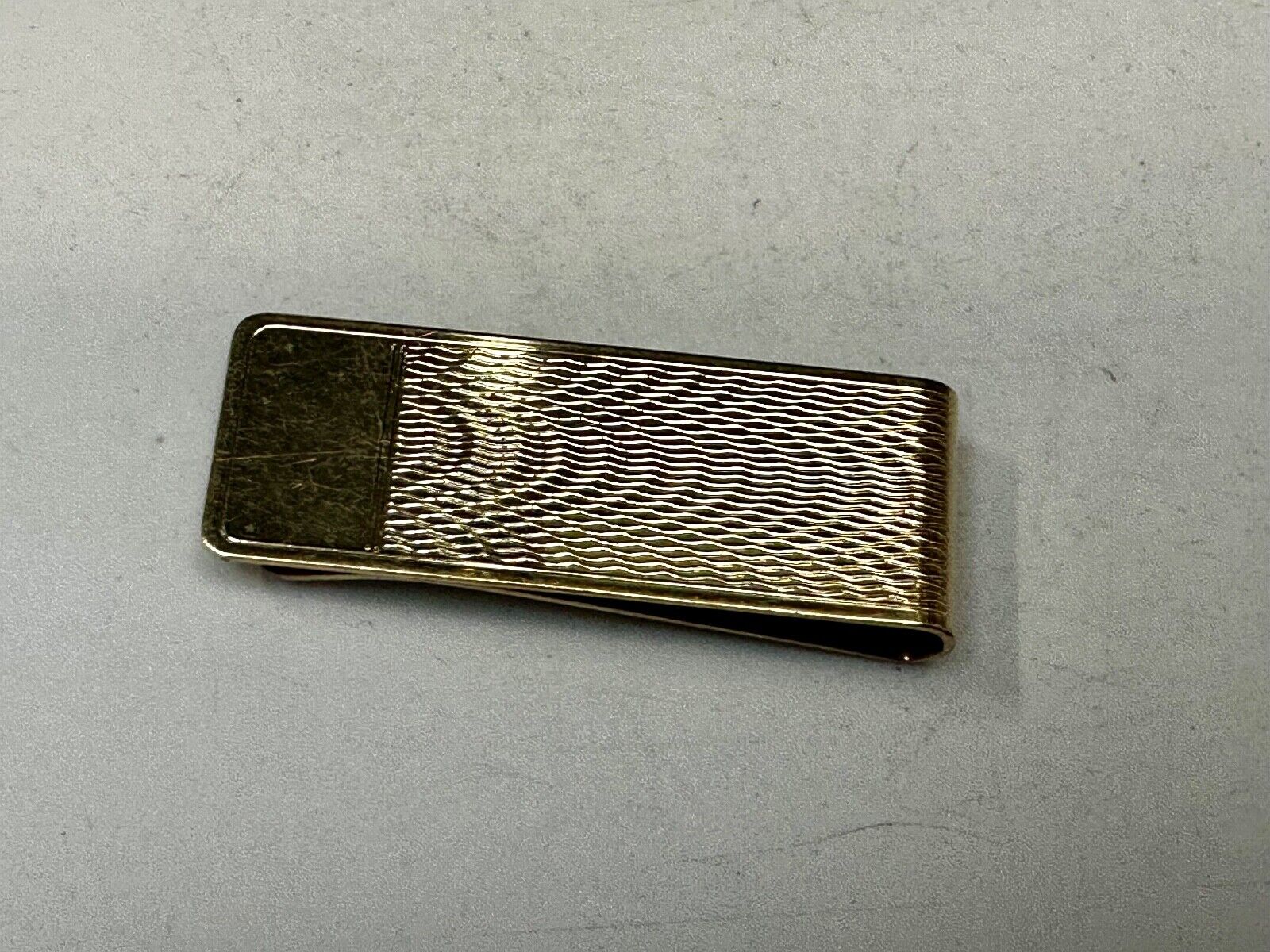 Vintage B.A.Ballou Gold B.A.B. Overlay Engraved Money Clip Holder