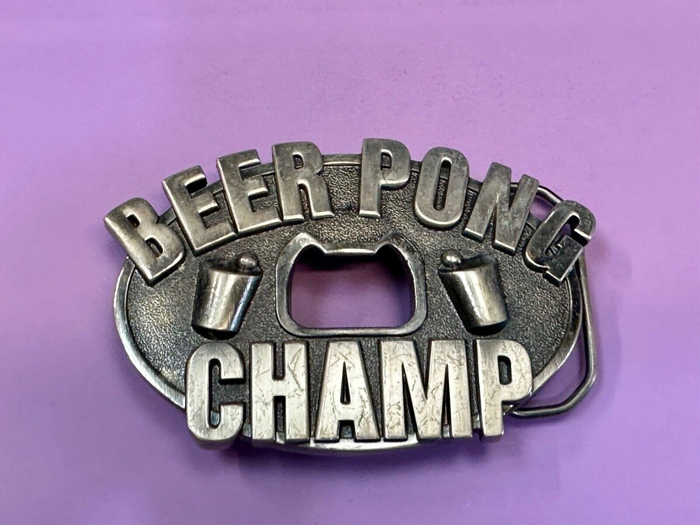 Beer Pong Champ Champion Bottle Opener And Belt Buckle by Kalan