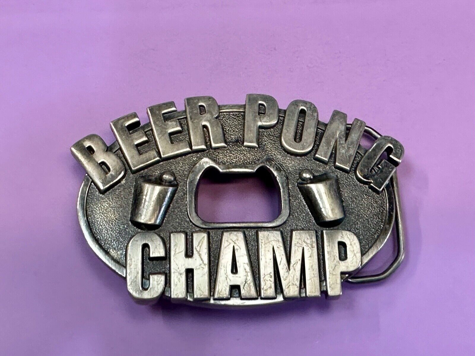 Beer Pong Champ Champion Bottle Opener And Belt Buckle by Kalan