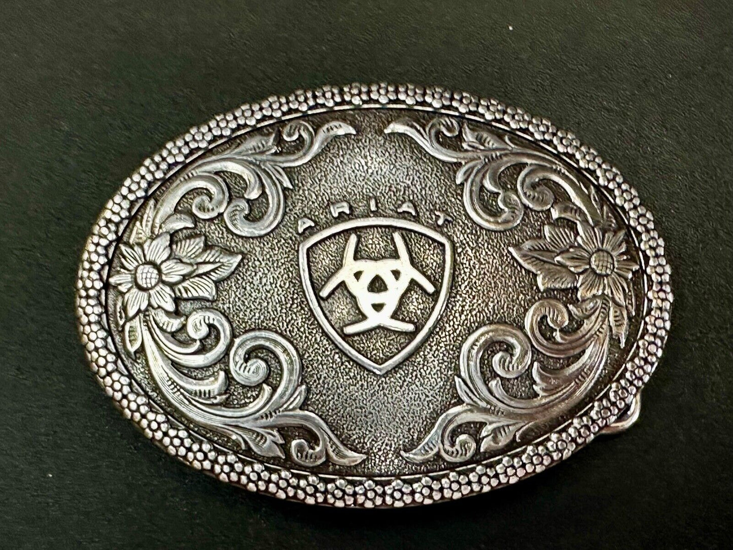 Ariat - Western flower swirl design oval replacement belt buckle