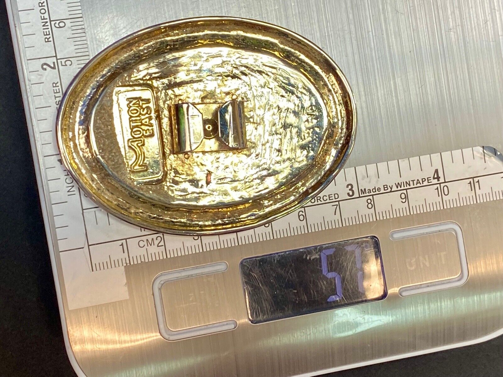 Unique Gold Tone Motion East Flower Swirl Belt Scarf Clip Slide Buckle 