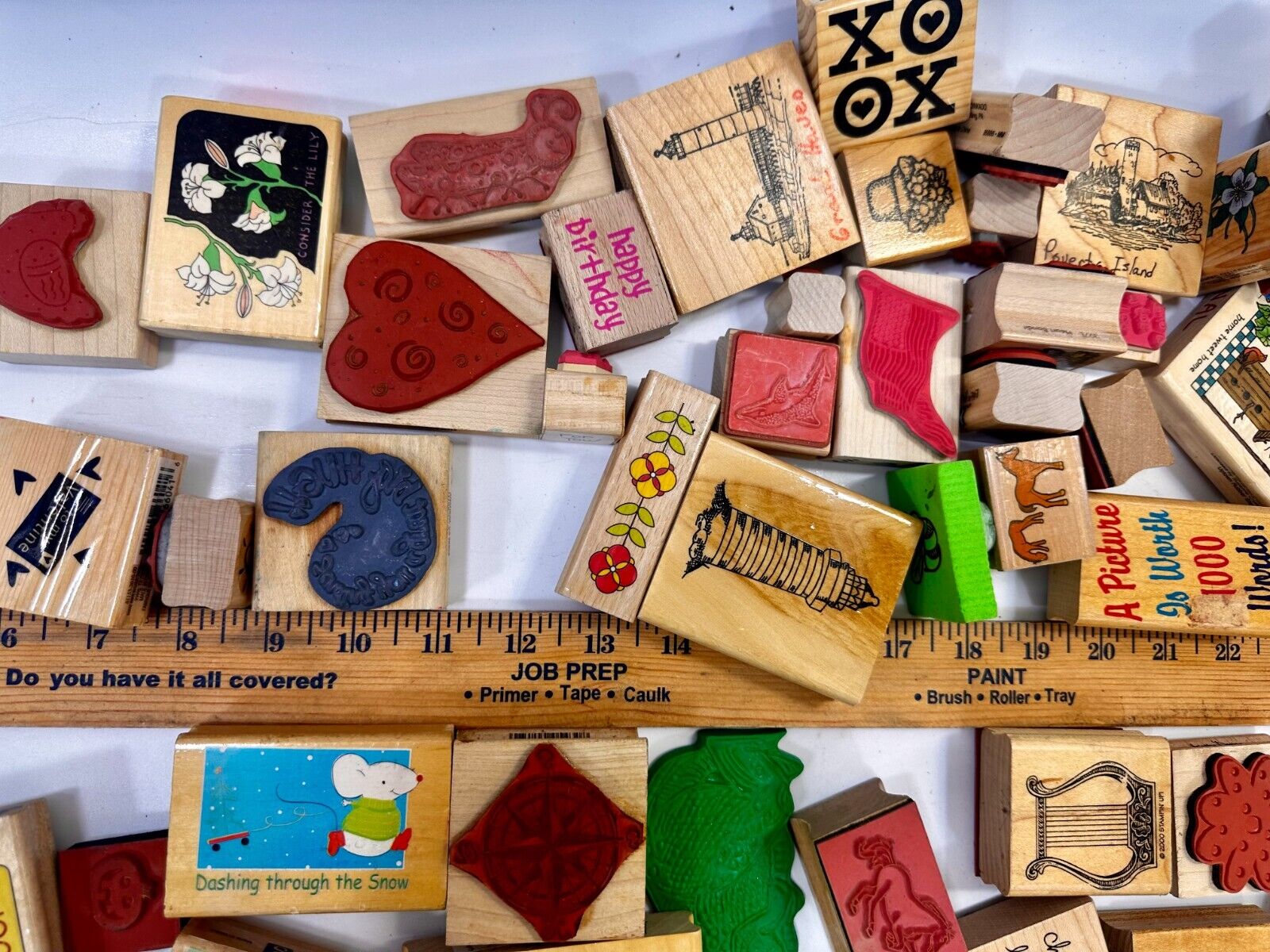 6.7 Pounds of Rubber Stamps HUGE LOT - Mostly NEW! Scrapbook Teachers SCORE!
