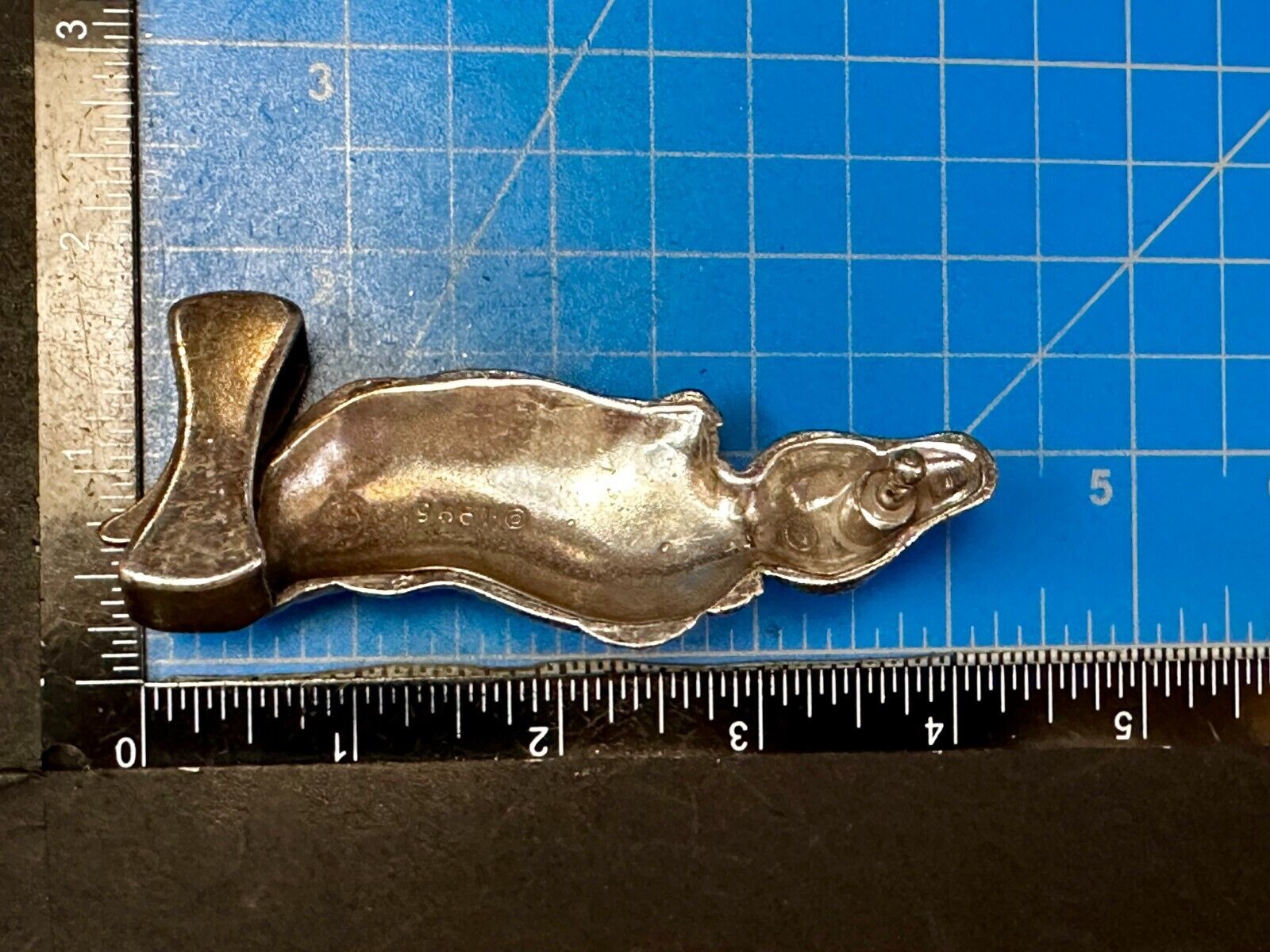 Alligator Crocodile Figural Silver Tone Vintage 1995 Belt Buckle