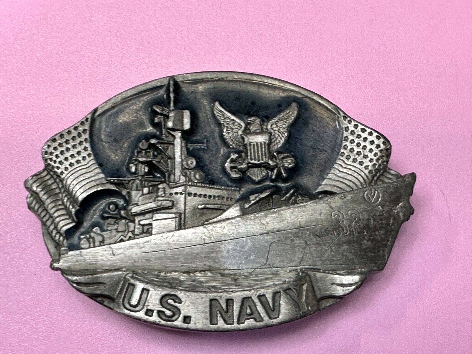 United States NAVY , Not a job, An Adventure! 1981 Bergamot Belt Buckle