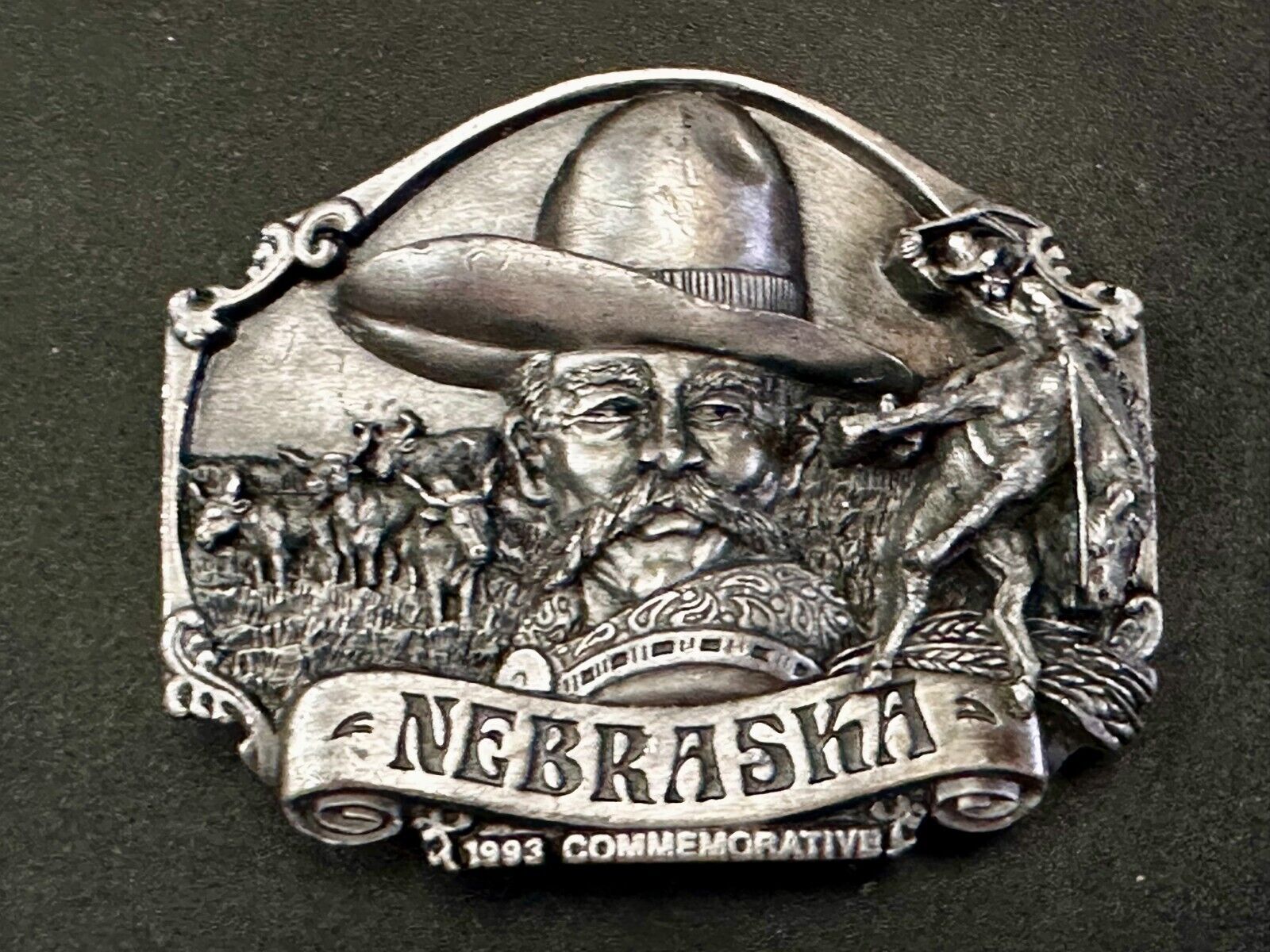 The Great State of Nebraska 1993 10th Annual Commemorative Siskiyou Belt Buckle