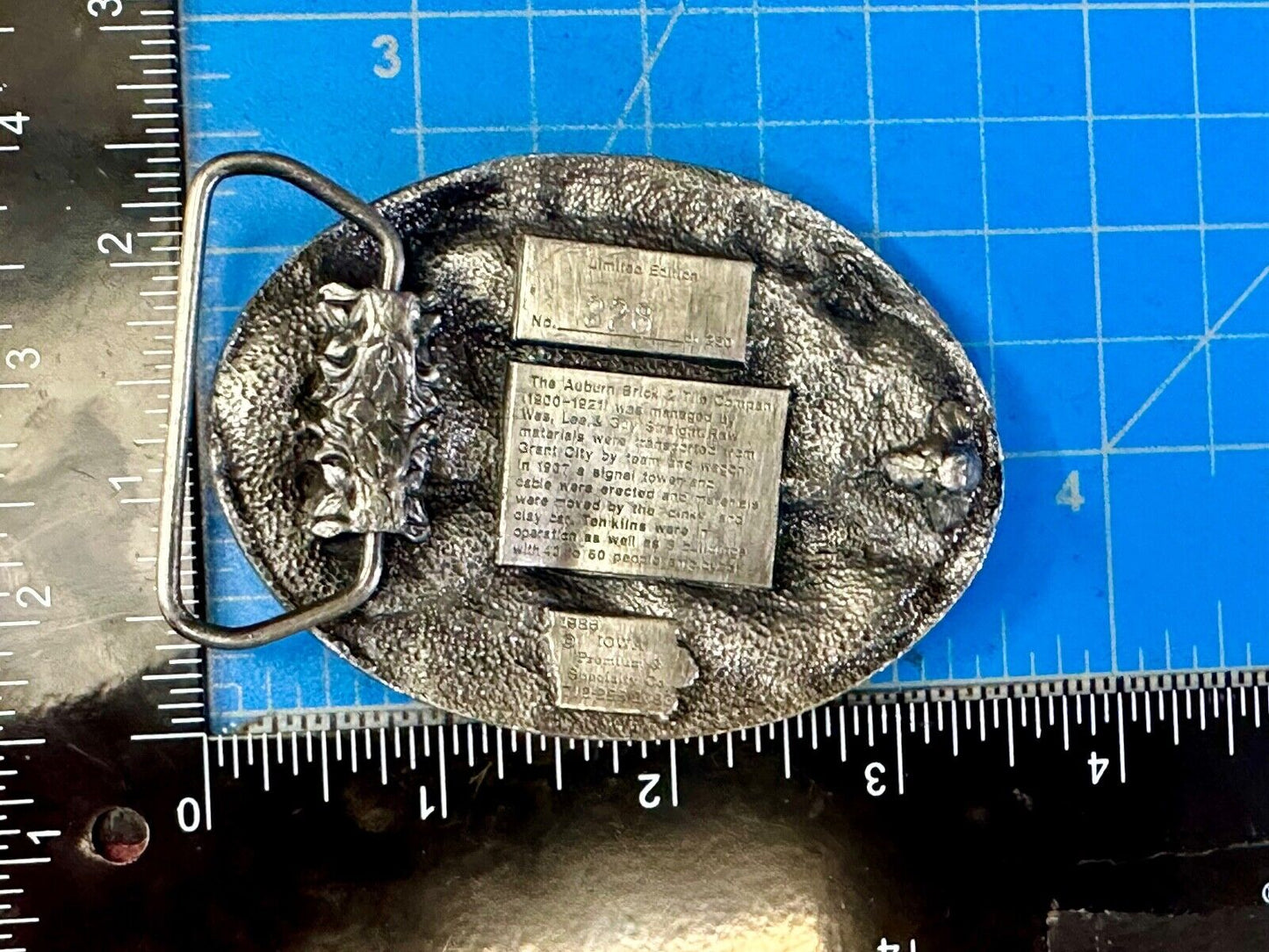 AUBURN IOWA 1887 CENTENNIAL CELEBRATION VINTAGE BELT BUCKLE