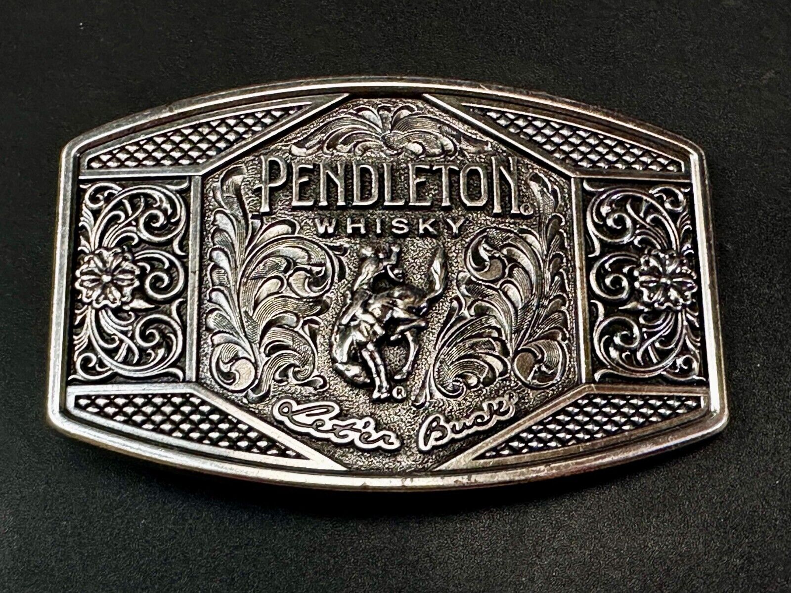 2022 Pendleton Whiskey Let'er Buck Rodeo Cowboy Montana Silversmiths Belt Buckle