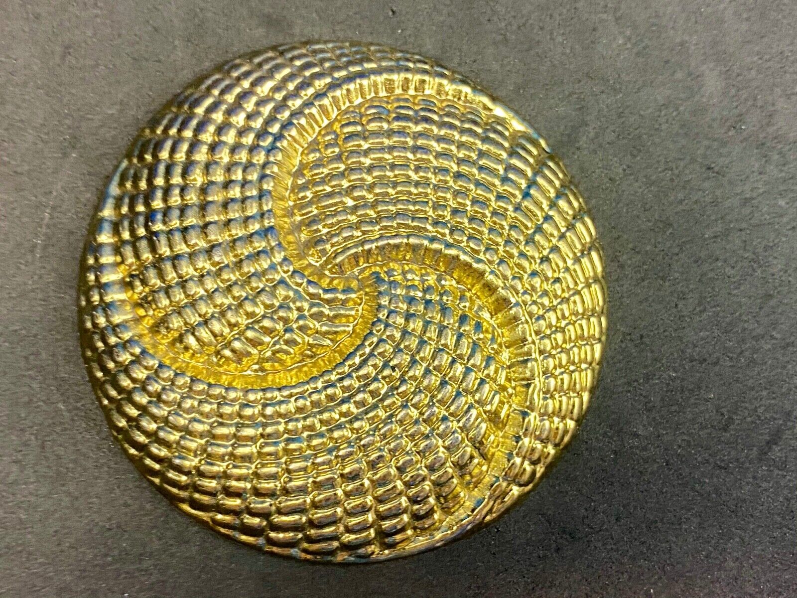 Vintage gold tone circle swirl scarf sash clip purse shoe belt buckle 