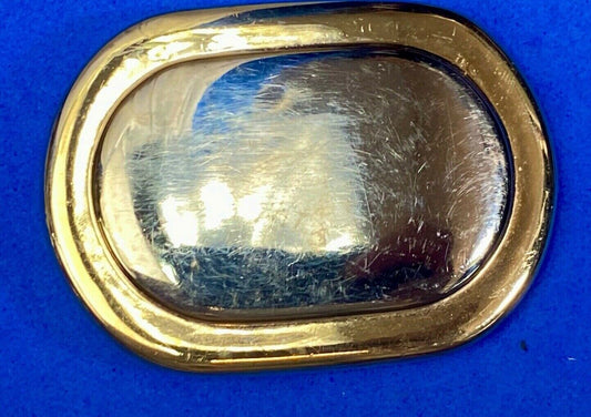 Vintage Gold And Silver Color Outlined Motion East Belt Buckle