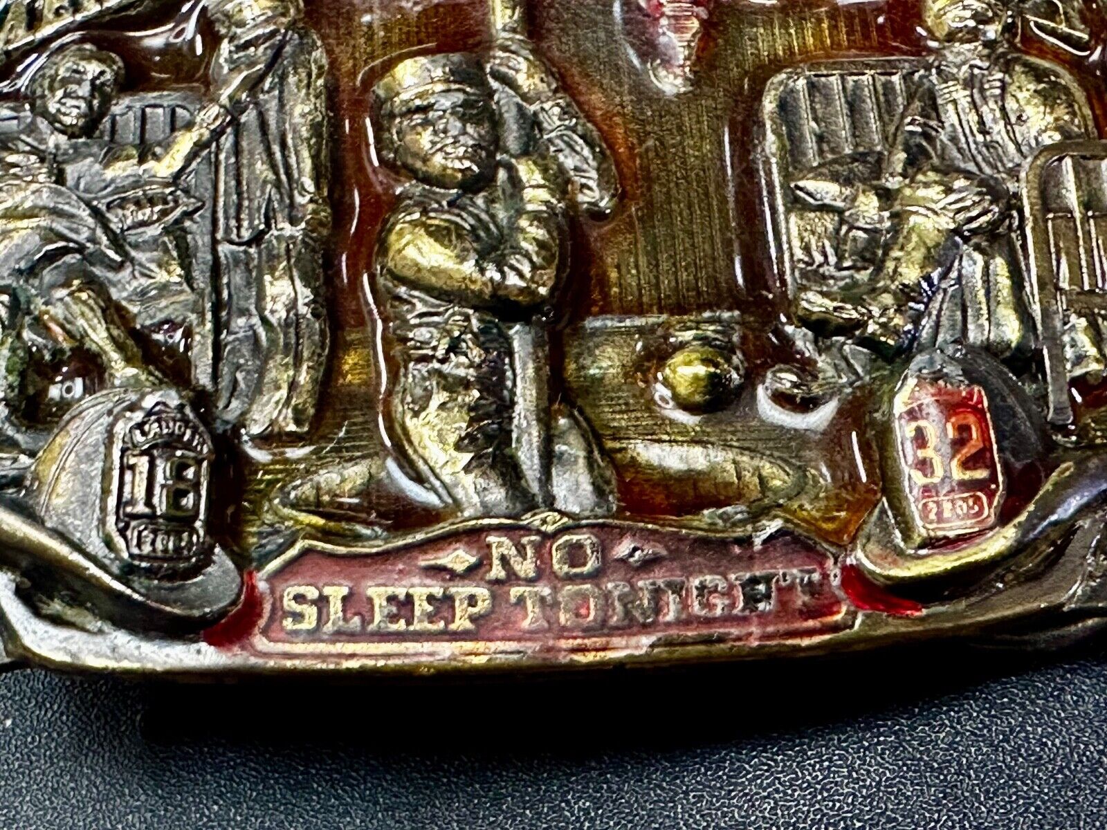 1986 The American Fire Fighter - No Sleep Tonight Vintage Belt Buckle