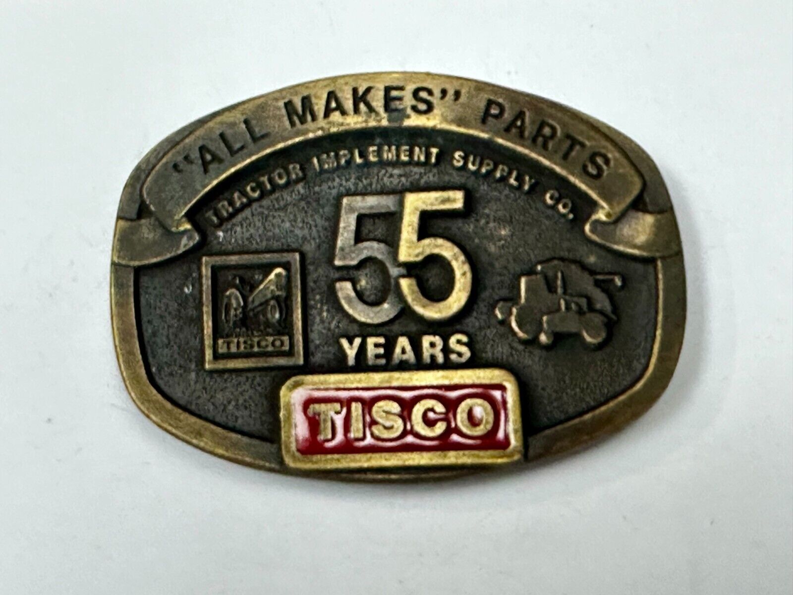 55 Years TISCO Tractor Implement Supply company NOS Belt Buckle by Speccast