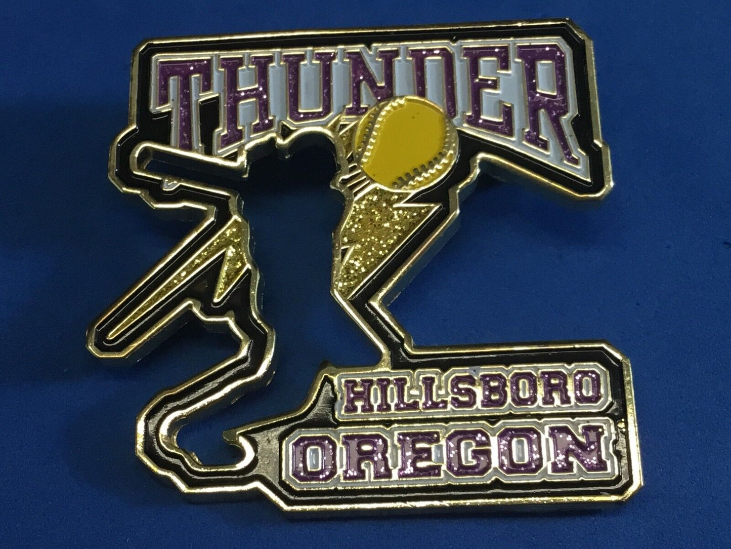 THUNDER HILLSBORO OREGON 2007   fastpitch softball hat lapel pin