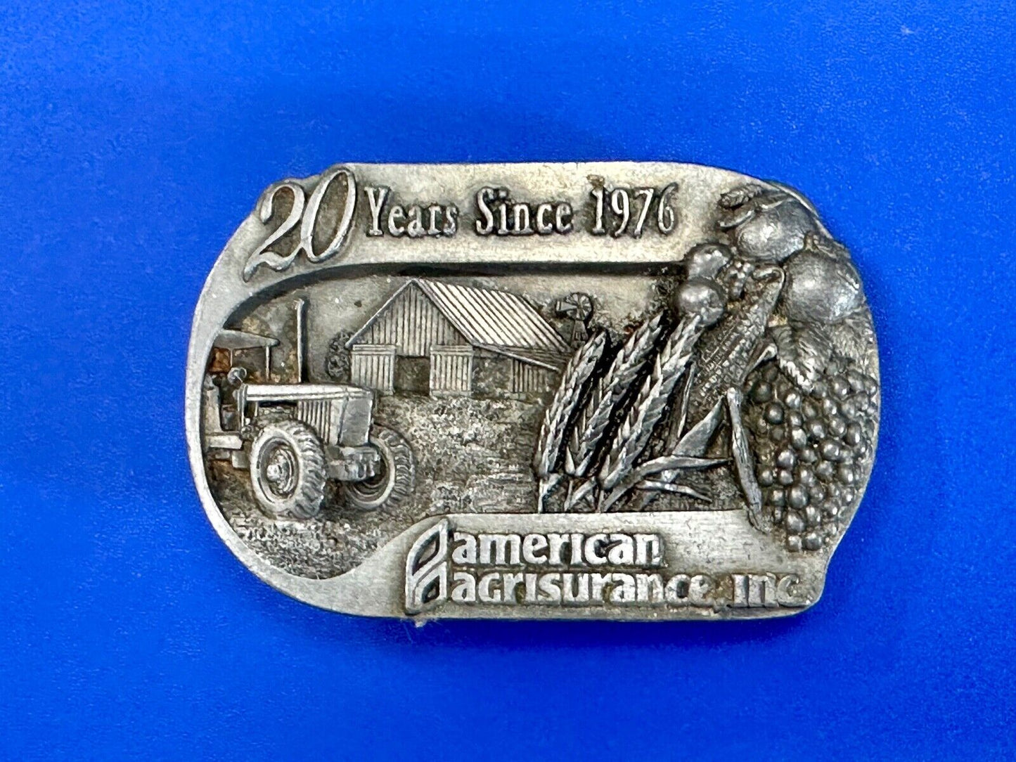 American Agrisurance Inc Farmers Insurance company 20 year 1976 96 belt buckle