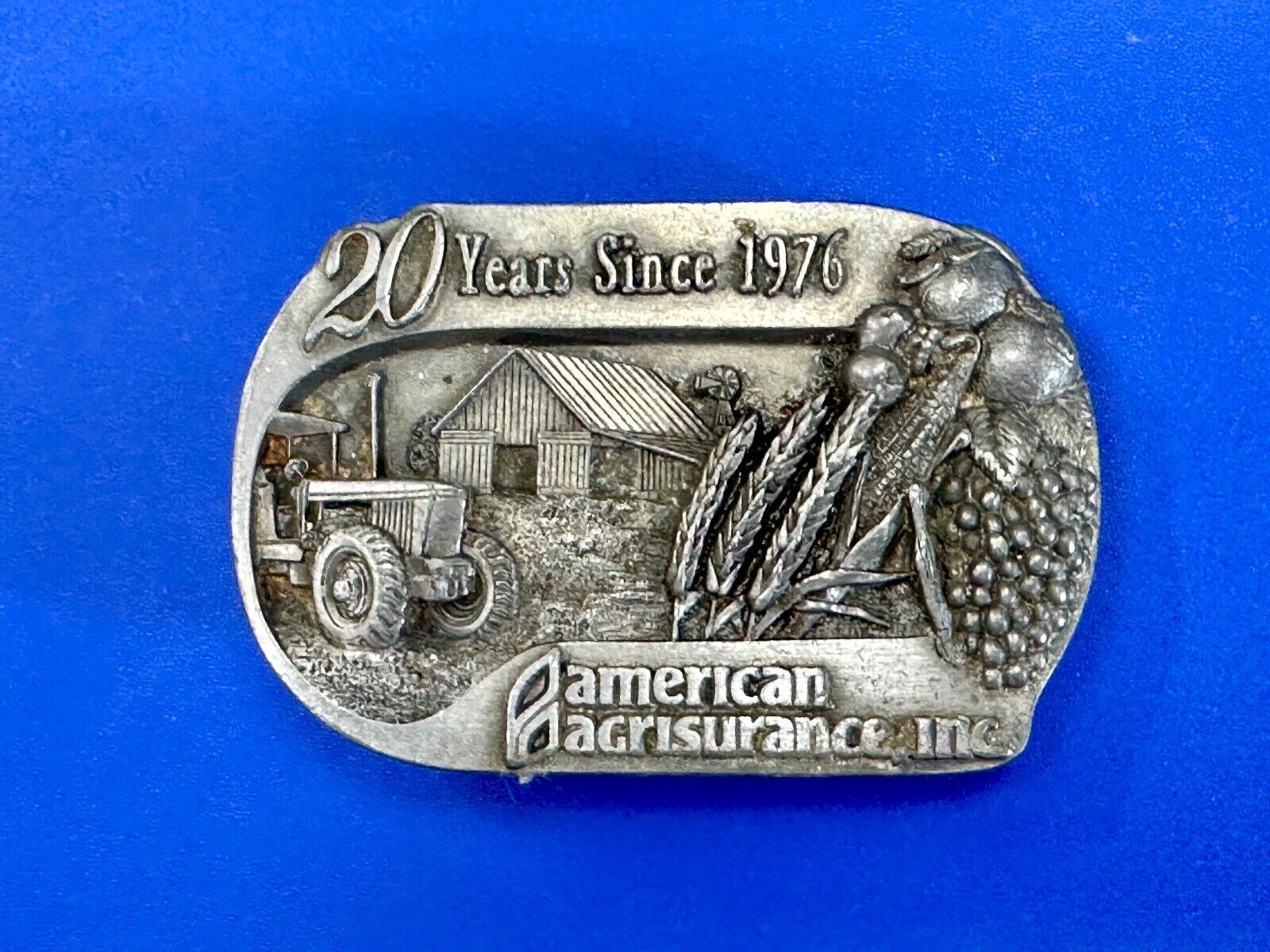 American Agrisurance Inc Farmers Insurance company 20 year 1976 96 belt buckle