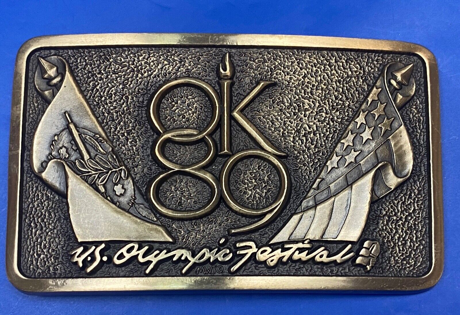 1989 Olympics Festival Commemorative Solid Brass Belt Buckle By Mwt