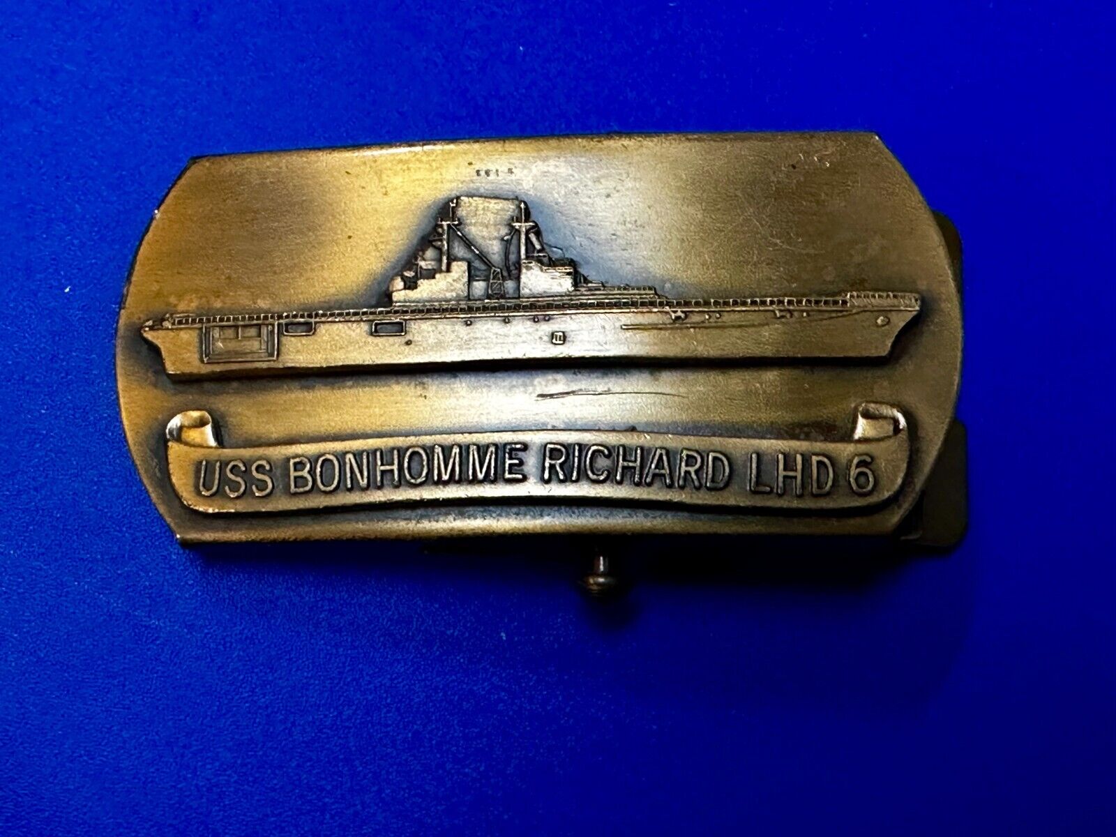 USS BonHomme Richard LHD-6 Assault Ship United States Navy Brass Belt Buckle