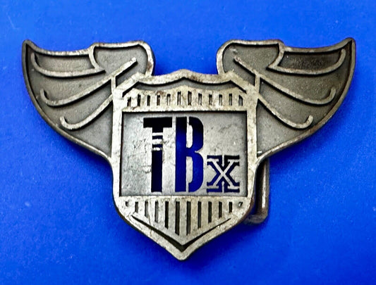TBX Winged Bomb Vintage Silver Tone Cutout Belt Buckle