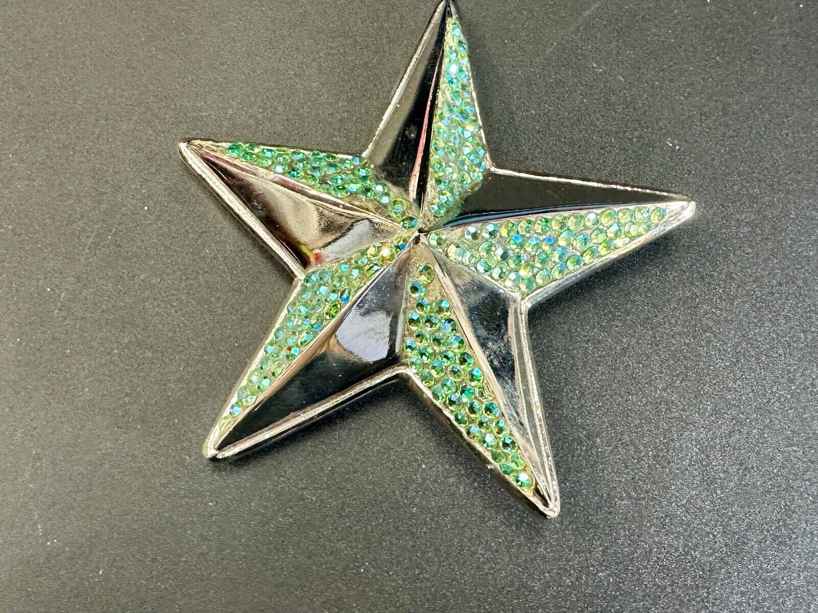 3D STAR dimensional vintage belt buckle by silver star -  missing rhinestone's