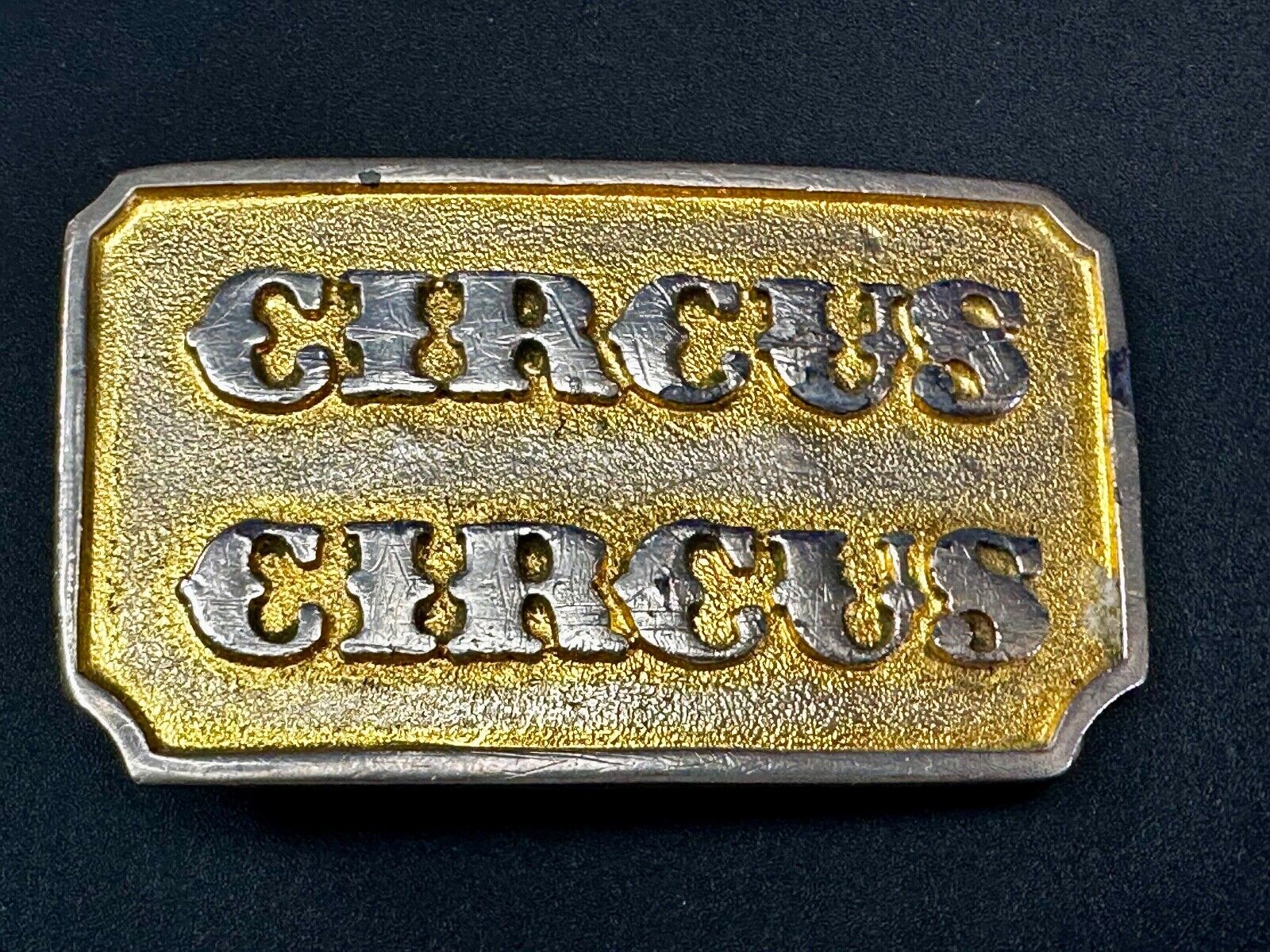 Vintage 1970s Circus Circus Hotel & Casino Gold-Tone Belt Buckle Rare Las Vegas