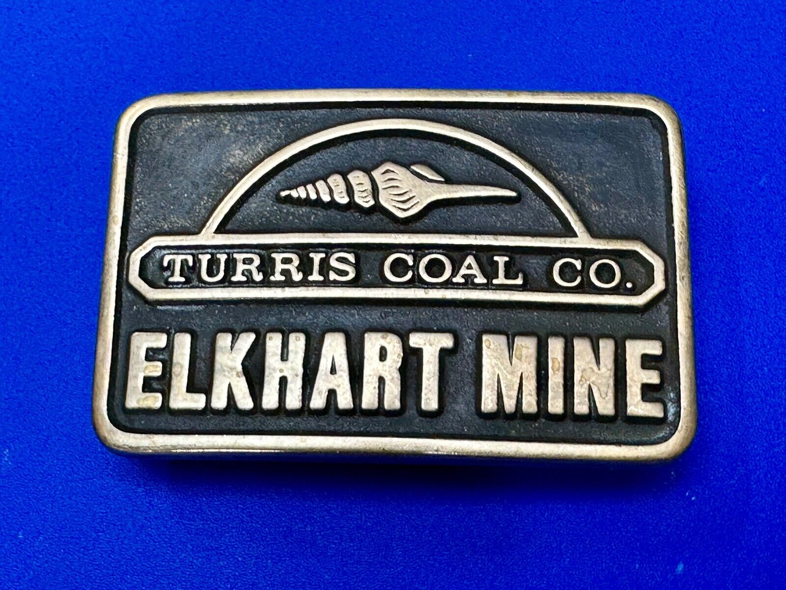 Turris Coal Company Elkhart Mine Illinois Solid Brass Anacortes Belt Buckle