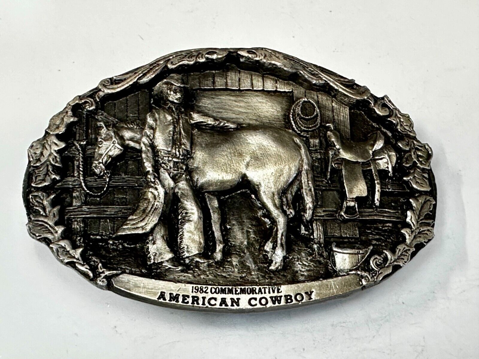 Vintage 1982 American Cowboy Commemorative Vintage Arroyo Grande Belt Buckle