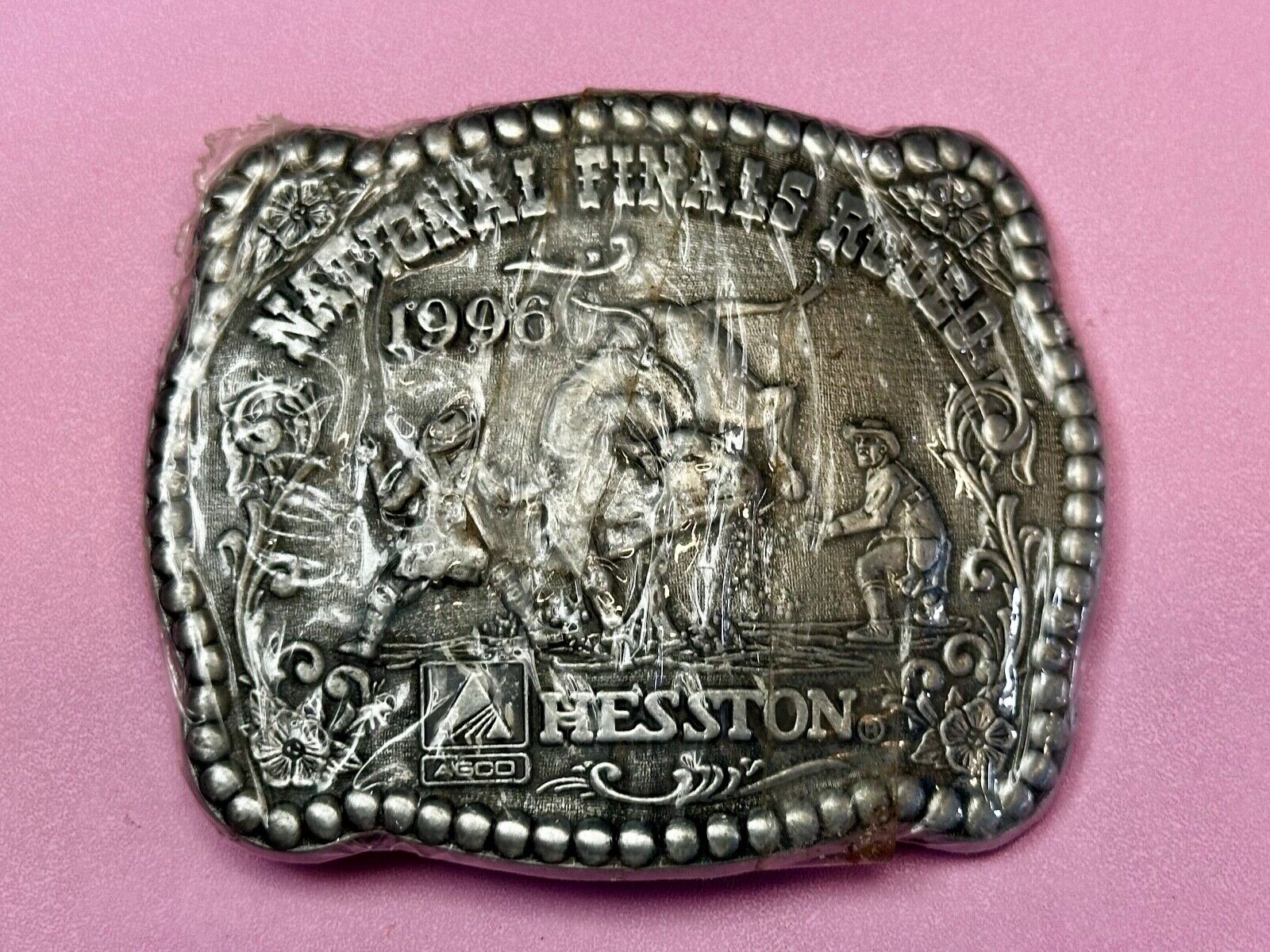 1987 National Finals Rodeo NFR Cowboy Western NOS Belt Buckle in wrap