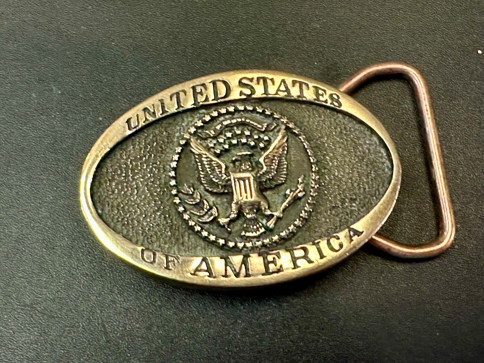 United States Of America USA Emblem, Seal Small Brass Heritage Mint Belt Buckle