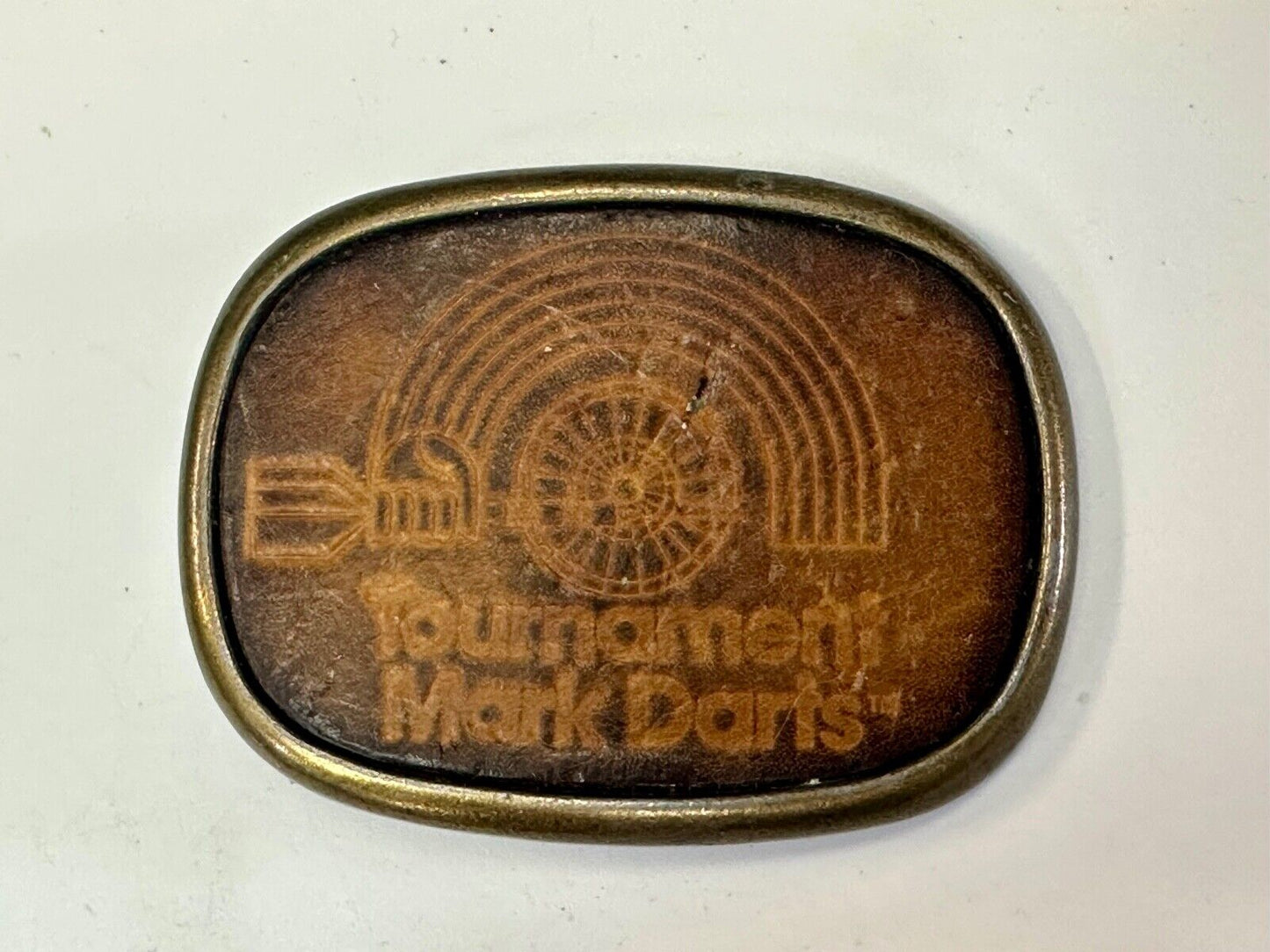 Tournament Mark Darts Leather & Metal Dart board game Belt Buckle