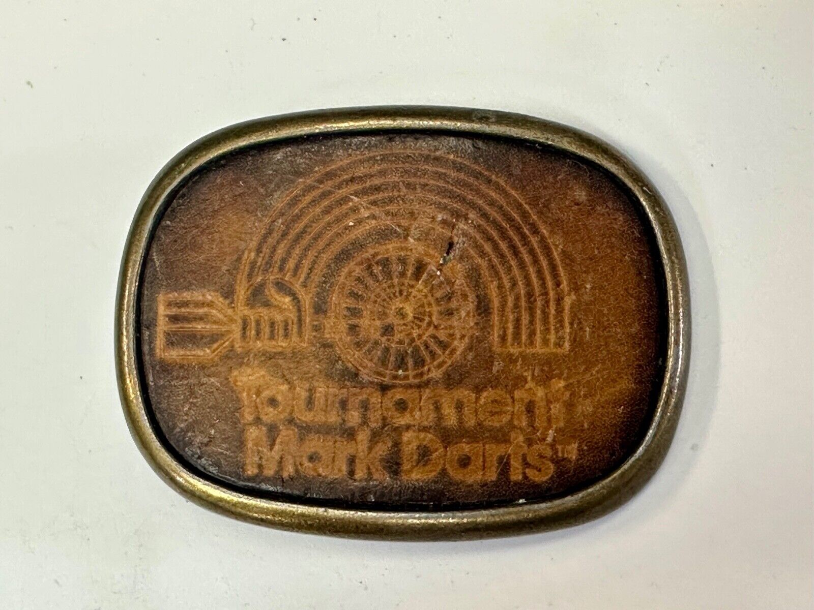 Tournament Mark Darts Leather & Metal Dart board game Belt Buckle