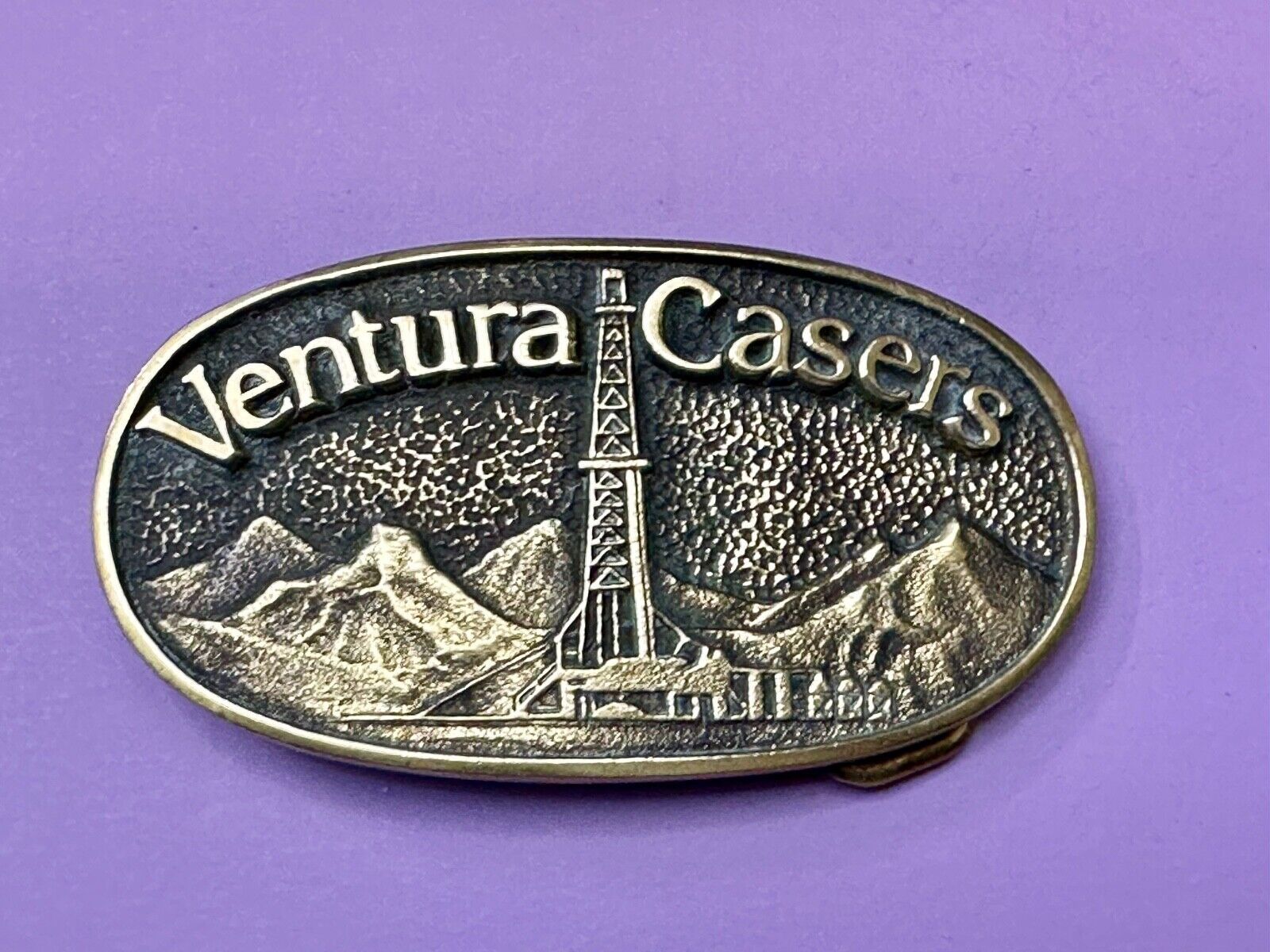 Ventura Casers Oil & Gas Industry Cal Coast Vintage Solid Brass Belt buckle