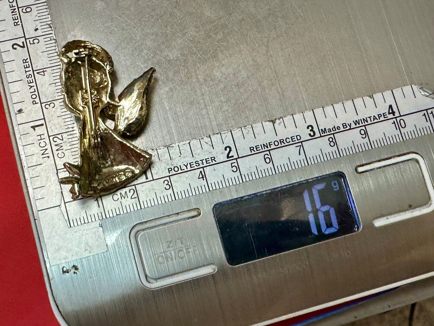 Vintage Little Angel Christmas Child Holiday Gold Tone Brooch Pin GERRY'S
