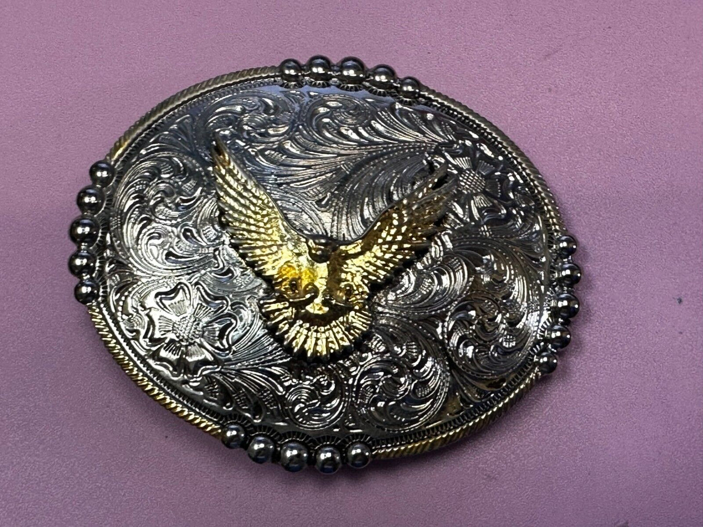 American Bald Eagle - Coming At Ya - Unique Western Two Tone Belt Buckle